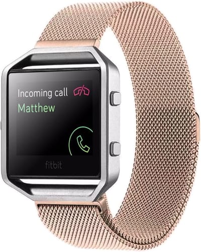 By Qubix - Compatible Fitbit bandje - Milanese - Geschikt voor fitbit Blaze horloge band alleen voor - Geschikt voor fitbit Blaze - Rosé goud