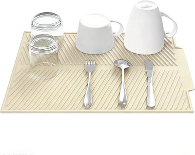Siliconen Afdruipmat - Crèmewit - 50 x 40 cm - Hittebestendige Droogmat voor Keuken