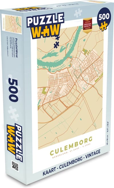 Puzzel Kaart - Culemborg - Vintage - Legpuzzel - Puzzel 500 stukjes
