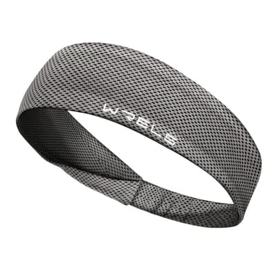 Grijze sport hoofdband voor dames en heren – elastische zweetband haarband met geperforeerde textiel structuur – sport hoofdband voor hardlopen, fitness, gym, training en buitensport
