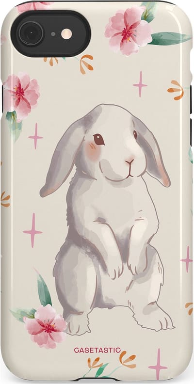 Casetastic Hoesje Geschikt voor Apple iPhone 7/8/SE - Stijlvolle Beschermende Duo-layer Case - Klein konijntje