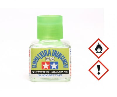 Tamiya Hobbylijm - 40 ml - 87182 Extra Dun - Transparante Lijm - Met Kwastje - Voor Plastic Modelbouw - 87182 Extra Thin Cement with Brush - Quick Setting