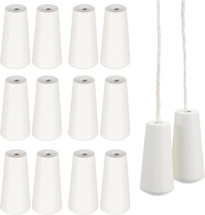 Trekkoordgrepen - 12 stuks - Veiligheidsgordijn trekkoord - Koordversteller - Gordijn Kettingverbinder - Koordknoppen - Rolgordijn - Voor Jaloezieën en Rolgordijnen - 3.5*1.5CM - Wit
