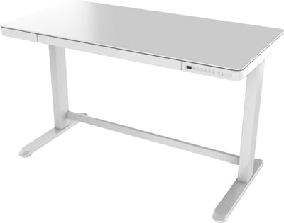 Euroseats Elektrisch verstelbaar bureau - thuiswerkplek - 120x60 cm - Glas wit