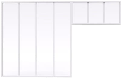 Vente-unique F-vormig eindprofiel voor bovenraam - H130 cm - Wit - TEMPA