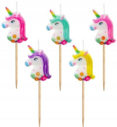 Unicorn Kaarsen Set - 5 Stuks - Verjaardagstaart Decoratie