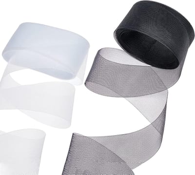 20 Yards Stijve Paardenhaar Vlechten in 2 Kleuren, 75mm Brede Crin Braid Trim voor Kleding, Bruidsjurken en Decoratie