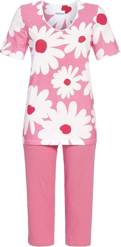 Roze Ringella pyjama bloemen - Roze - Maat - 42