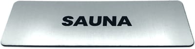 Deurbordje met tekst Sauna - Formaat 150 x 50 mm x 1,6 mm - Incl. plakstrip | Geborstelde RVS-look toplaag | Gratis Verzending | Decoporta