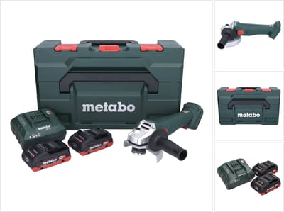Metabo W 18 7-125 Accuslijper 18 V 125 mm + 2x accu 4.0 Ah + lader + metaBOX
