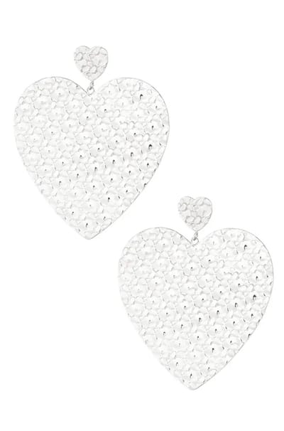 Yehwang Oorbellen - Stainless Steel - Dubbel Hart - Zilverkleurig
