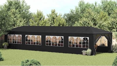 Partytent met zijwanden - Tuinpaviljoen Tent - Feestelijke Bijeenkomsten - UV-bestendig Polyethyleen - 3 x 12 Meter - Antraciet