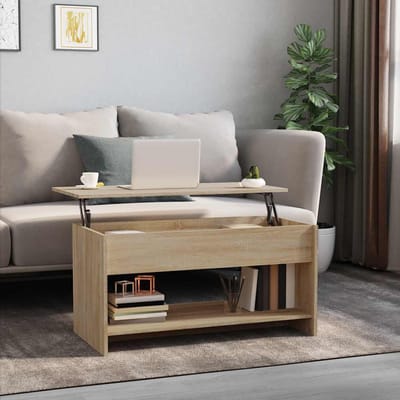 vidaXL - Salontafel - 102x50x52,5 - cm - bewerkt - hout - sonoma - eikenkleurig