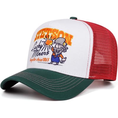 Creatieve Nieuwe Truckerpet Stetson Nuggets Netpet Outdoor Vrijetijdssport Zonneklep Pet Dagelijkse Woon-werkverkeer Decoratie Pet red