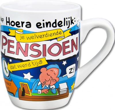 Mok - welverdiende pensioen cartoon humor grappig - 350 ml