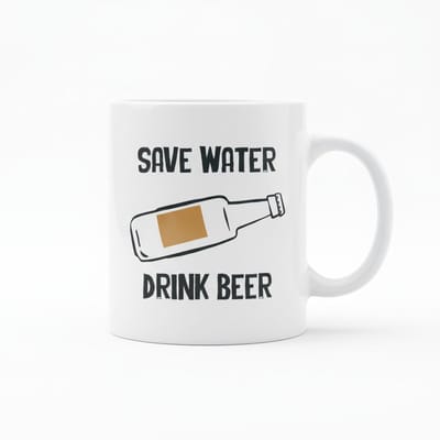 Save Water Drink Beer Grappige Koffiemok 330 ml – Humoristische Keramische Mok voor Bierliefhebbers & Cadeau