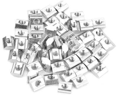 Dailygoods- Écrou M4*10*5 - 50 Stuks - Koolstofstaal - EU Type 20 Serie - T-vormige Noten - Lichtgewicht 115 g - Moeren