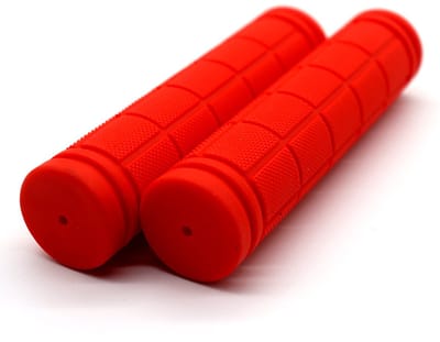 Fietshandvatten - Rubberen handvatten - Fietsstuurgrepen - 115 x 22 mm - Grip fiets - Anti-slip - Stuur handvatten vervangen - 1 paar - Rood - Normale fiets/MTB/BMX/Stadsfiets/Scooter/Step - Jonyx