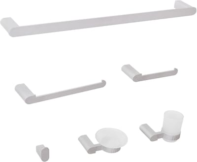 PARACAS - 6-delige badkamer hardware set - Zilver - Aluminium
