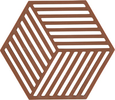 Zone Denmark Pannenonderzetter Hexagon – Onderzetters Pannen – Hittebestendig tot 250°C – Vaatwasserbestendig – Siliconen – 16 x 14 x 0,9 cm – Terracotta