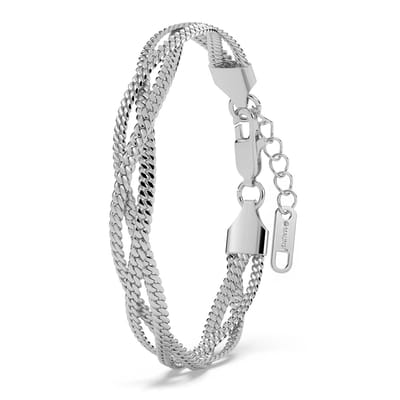 Malinsi® Armband Dames Triplet Chain - Zilverkleurig Verstelbaar 17-20,5cm Compleet RVS - Sieraden Armbanden Vrouw