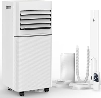 Mobiele Airco 10000 BTU – 4-in-1 Airconditioner – 48 dB – 75° Oscillatie – 24-uurs Timer – Wit