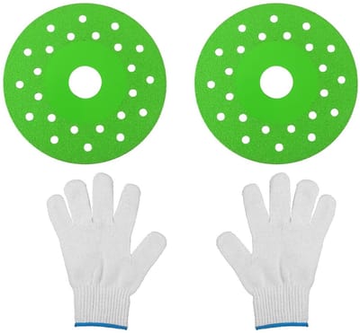 Zaagbladen en Handschoenen Set voor Haakse Slijper | 11,5 cm Diameter | Ultradunne Slijpschijf voor Steen, Tegel, Glas | Diamantpolijsten en Afschuinen