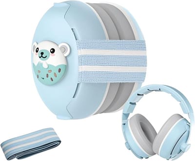 2-in-1 Gehoorbescherming Baby Hoofdtelefoon Geluidsvermindering Ruisonderdrukking Verstelbare Hoofdband Licht Comfortabel Draagbaar 0-48 Maanden