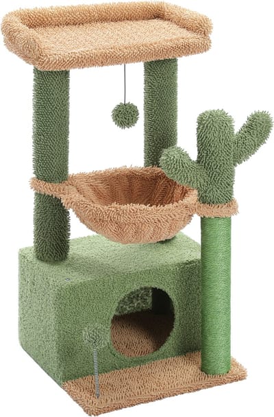 Kattenu CrazyCactus - Krabpaal Voor Katten - Krabpaal Cactus - 83 cm hoog - Groen - Krabpaal voor Katten - Kattentoren