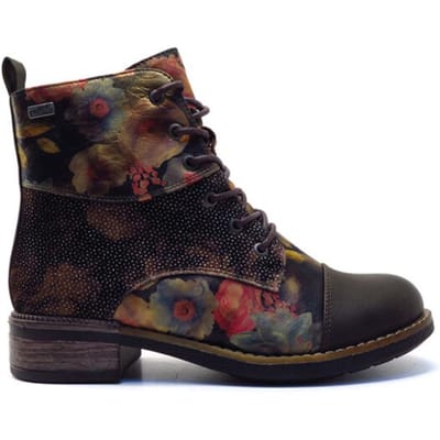 Rieker Enkellaarsjes, Dames meerkleurige Veterschoenen 36 black