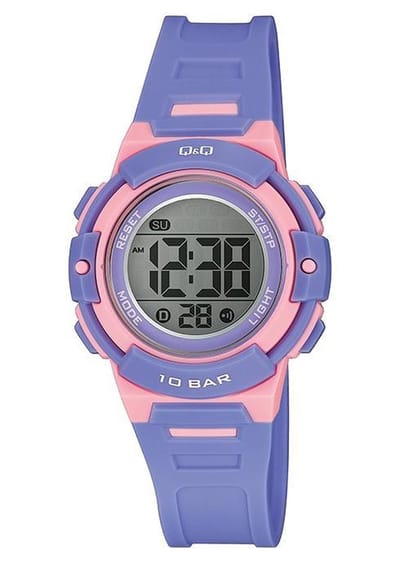 Sportief digitaal Q&Q kinderhorloge Lila/Roze M185J005