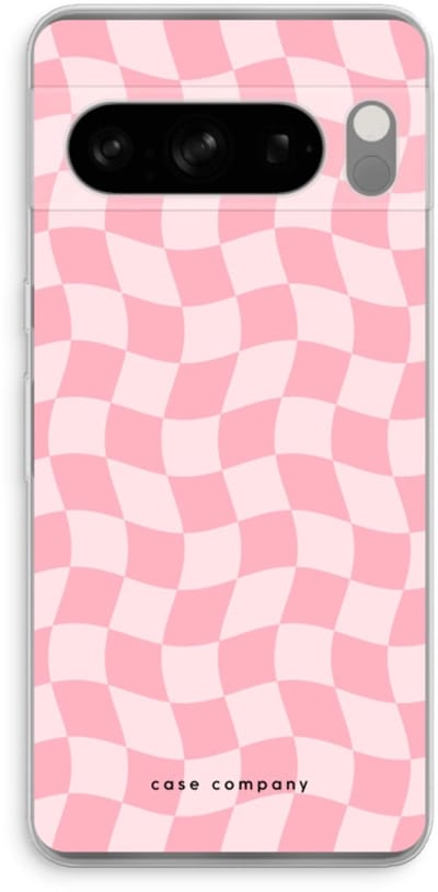 Case Company® - Hoesje geschikt voor Google Pixel 8 Pro hoesje - Grid Roos - Soft Cover Telefoonhoesje - Bescherming aan alle Kanten en Schermrand
