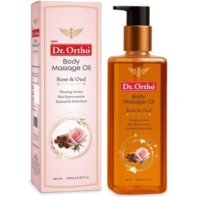 Dr.Ortho Roos & Oud Lichaamsmassageolie 250ml Pak van 1 | Ontspannende Aromatische Olie voor Spieren & Huid white