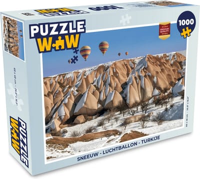 Puzzel Sneeuw - Luchtballon - Turkije - Legpuzzel - Puzzel 1000 stukjes volwassenen