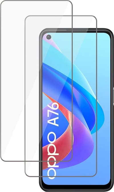 Screenprotector geschikt voor Oppo A76 - Tempered Glass Screen Protector - 2 Stuks