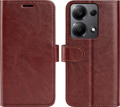 MobyDefend Hoesje - Geschikt voor Xiaomi Redmi Note 13 Pro 4G - Wallet Book Case (Sluiting Achterkant) - Bruin