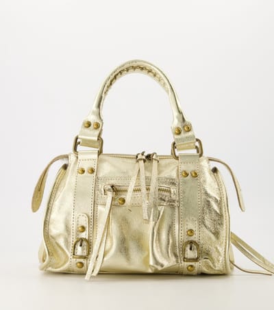 Handtas - Rina - Spazzolato - Echt leer - Metallic Goud