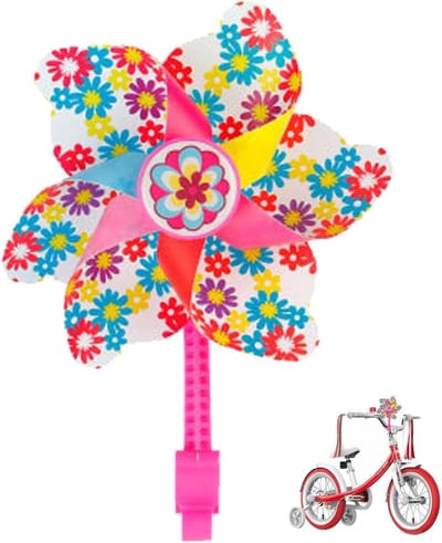 Fietsdecoratie Windmolen - Kinderfiets Accessoire - Fiets Versieren - Veilig Glad Ontwerp - 178 x 159 x 4 cm - Regenboog