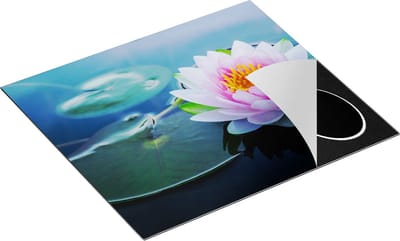 Chefcare Inductie Beschermer Roze Lotusbloem met Waterlelies - 60x50 cm - Afdekplaat Inductie - Kookplaat Beschermer - Inductie Mat