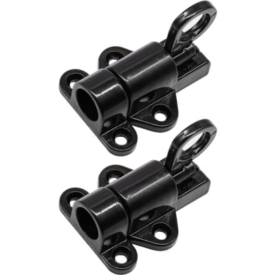2PCS Loquets à anneau de traction Alliage d'aluminium à ressort Verrou automatique pour porte fenêtre portail avec vis Noir
