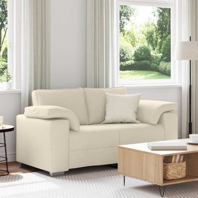 vidaXL - 2-Zits - Sofa - Beige - 160 - cm - Linnenmix - Stoffen