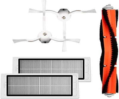 Dailygoods- Vervangingsfilter Duurzaam - Multifunctionele Hoofdborstel - H-EPA Filter (2x) - Zijborstels (2x) - Geschikt voor Xiao-mi Robot S50 - Slijtvast en Eenvoudig te Reinigen - Stofzuigeraccessoires