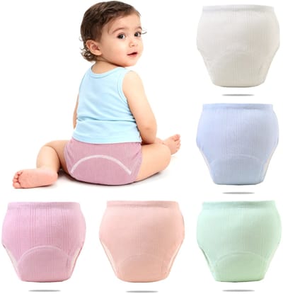 Baby trainingsbroekjes - 5 stuks - S - maat90 - Geschikt voor minder dan 8,5 kg - Baby toiletbroekjes - Waterdicht - Zuiver katoen - Effen trainingsbroekjes - Wasbaar - Ademend en comfortabel - Gemakkelijk aan en uit te trekken