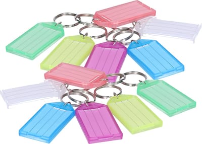 Concorde Sleutellabels/sleutelhangers - 12x - multi kleuren - kunststof - sorteren en labelen van sleutels