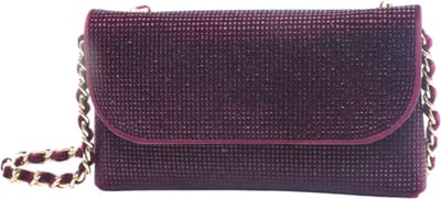 Flora & Co - clutch - avondtasje bling bling - handtas feestdagen - bordeaux/paars