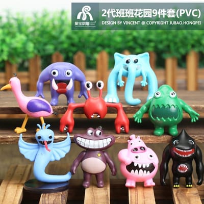 9 stuks/set Garten of Banban Actiefiguur Speelgoed PVC Spel Nabnab Hunter Tim Silent Steve Pluche Poppen Kinder Verjaardagscadeaus zwart