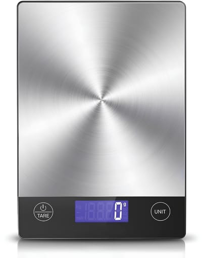 DnA® Weegschaal Keuken - Precisie Weegschaal - Weegschaal 0 01 Gram - Zilver - 23cm x 15cm x 2cm