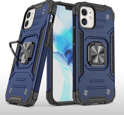 Hoesje Geschikt voor iPhone 12 Pro Max - Heavy Duty Armor hoesje Met Kickstand ringhouder – Zwart