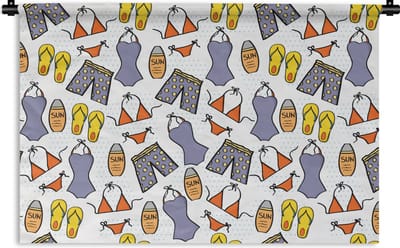 Wandkleed - Wanddoek - Badkleding - Patronen - Zomer - 90x60 cm - Wandtapijt