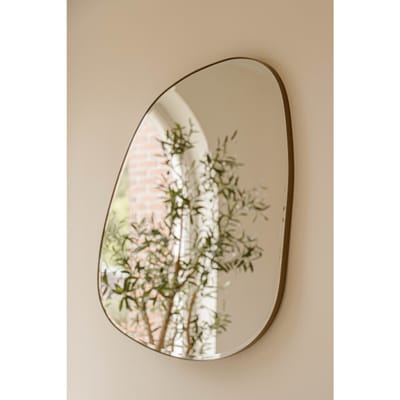Organische spiegel Pearl | Bronzen rand & facet rand | Wandspiegel | 80 x 70 cm | Indore Home